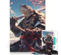 Rompecabezas de 1000 Piezas de la Tortuga Samurái Sakura para Adultos, Juguete de lógica Fina, Tiempo Libre, Arte de Bordes limpios, Coleccionable (38x52cm)