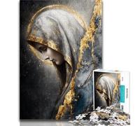 Rompecabezas de 1000 Piezas de la Virgen María Dorada para Adultos y Adolescentes Ejercita el Cerebro Juguetes adictivos para Cultivar la Paciencia Una Obra de Arte (75x50cm)