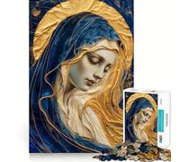 Rompecabezas de 1000 Piezas de la Virgen María para Adolescentes Juego de concentración Mental Corte de precisión Bordes Lisos Ideal para Rellenar Calcetines navideños (50x75cm)