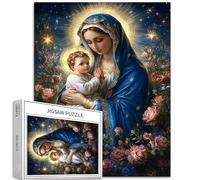 Rompecabezas de 1000 piezas de la Virgen María sosteniendo al bebé Jesús para adultos, rompecabezas de cristianismo Theotokos, rompecabezas de 27 x 20 pulgadas, desafiantes juegos de actividades