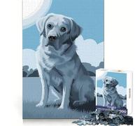 Rompecabezas de 1000 Piezas de Labrador Retriever Blanco para Adultos Diseño Think Training Serene Escape Bordes definidos Regalo Creativo (38x52cm)