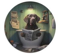 Rompecabezas de 1000 Piezas de Labrador Retriever Leyendo periódico, Rompecabezas para Adultos, diversión Familiar, Obra de Arte Decorativa DIY, 67,5 x 67,5 cm