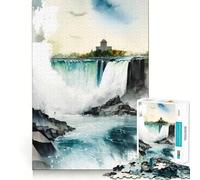 Rompecabezas de 1000 Piezas de Las Cataratas del Niágara para Adultos, diseño Silent Calm Clear Cut (38x26cm)