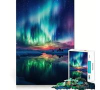 Rompecabezas de 1000 Piezas de Las montañas de la Aurora Boreal para Adultos Mejora la Memoria Ideal para el Ocio Corte Firme Fiestas (50x75cm)