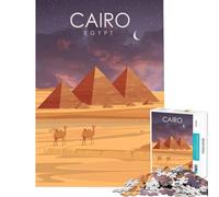 Rompecabezas de 1000 piezas de las Pirámides de El Cairo Egipto Desafío de inteligencia y creatividad Juguetes educativos y adictivos Carrera de velocidad manual Regalos para cumpleaños Tamaño 38x52cm