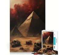 Rompecabezas de 1000 Piezas de Las Pirámides de Giza y Calaveras para Adultos Juguete para ejercitar la Mente Tiempo Libre Diseño nítido Regalo increíble (38x26cm)