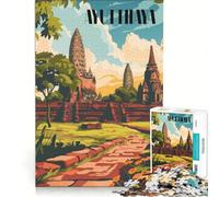 Rompecabezas de 1000 Piezas de Las ruinas de Ayutthaya para Adultos, Juguete Educativo, interacción Entre Padres e Hijos, Toda la Familia, 38x26cm