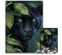 Rompecabezas de 1000 Piezas de Leopardo Negro para Adultos, Adolescentes y familias. Decoración Hacer tú Mismo y un desafío para el Cerebro. 50x75cm/19,68x29,52 Pulgadas.