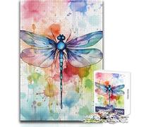 Rompecabezas de 1000 Piezas de libélula de Acuarela, una Forma Relajante de llenar el Tiempo Libre, Juguete de Corte preciso y consistente, tamaño 50x75cm