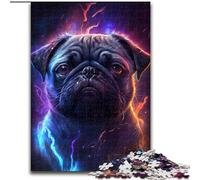 Rompecabezas de 1000 Piezas de Lightning Pug Fabricado en cartón cumpleaños, festividades y decoración del hogar 1000 Piezas(26x38cm)