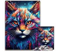 Rompecabezas de 1000 Piezas de Lince Colorido, desafiante Juego Decorativo para Hacer uno Mismo, Juguete Interactivo Familiar de 50x75cm/19,68x29,52 Pulgadas.