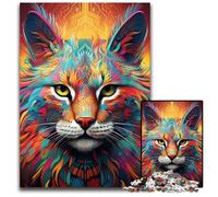Rompecabezas de 1000 Piezas de Lince Colorido para Adultos, un desafiante Rompecabezas para Adolescentes, Divertido Juego Interactivo para Toda la Familia, 26x38cm/10,23x14,96 Pulgadas.