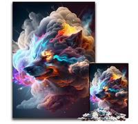 Rompecabezas de 1000 Piezas de Lobo en el Humo V para Adultos. Un desafío para la Mente de Adolescentes. Diversión Familiar. 1000 Piezas (75 x 50 cm).