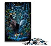 Rompecabezas de 1000 Piezas de Lobo en la Selva con Mandala para Adultos Juguete Educativo de Madera 75 x 50 cm