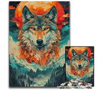 Rompecabezas de 1000 Piezas de Lobo psicodélico Padres, Parejas y Amigos. Edad Recomendada: 14+. 26x38cm/10,23x14,96 Pulgadas.