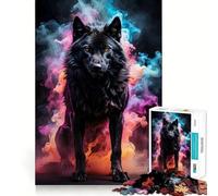 Rompecabezas de 1000 Piezas de Lobo y Hombre Lobo Diversión para ejercitar la Mente Piezas de Ajuste preciso Un pasatiempo Fascinante para los Momentos de Ocio (38x52cm)