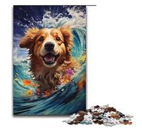 Rompecabezas de 1000 Piezas de Lobos de mar psicodélicos Coloridos para Adultos Juego Familiar de Madera (tamaño 75 x 50 cm)