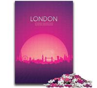 Rompecabezas de 1000 Piezas de Londres, Reino Unido Ayuda a ejercitar el Cerebro Juguetes adictivos para Cultivar la Paciencia Ideal para Parejas (tamaño 38x52cm)