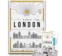 Rompecabezas de 1000 Piezas de Londres, Reino Unido, para Adolescentes y Adultos Juguete Educativo Toda la Familia 50x75cm