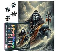 Rompecabezas de 1000 piezas de Lord Shiva Maha Shivratri, ilustración mística de épicas indias, rompecabezas de papel de primera calidad, edición coleccionista, decoración espiritual de yoga, arte de