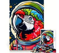 Rompecabezas de 1000 Piezas de Loro Astronauta WPAP para Adultos y Adolescentes Juguete de lógica Clara Tiempo de relajación Corte Artículo de Santa Claus (38x26cm)
