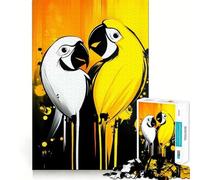 Rompecabezas de 1000 Piezas de Loros Amarillos y Blancos Diversión para ejercitar la Mente Piezas de Ajuste preciso Un pasatiempo Fascinante para los Momentos de Ocio (50x75cm)