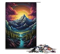 Rompecabezas de 1000 Piezas de los Alpes psicodélicos para Adultos Rompecabezas de Madera Juego Familiar 1000 Piezas (38 x 26 cm)