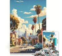 Rompecabezas de 1000 Piezas de Los Ángeles Estados Unidos Juego Imposible Corte de precisión con Piezas de Formas aleatorias Que encajan Perfectamente 38x52cm