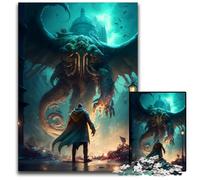 Rompecabezas de 1000 Piezas de los Mitos de Cthulhu para Adultos, Halloween, Navidad y cumpleaños, 50x75cm/19,68x29,52 Pulgadas.