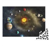 Rompecabezas de 1000 Piezas de los Planetas del Sistema Solar. Diagrama del Sistema Solar para Adultos. Juegos educativos. Hermosa decoración. Difícil. Regalos de cumpleaños desafiantes. 52 x 38 cm