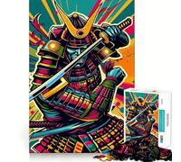 Rompecabezas de 1000 Piezas de Lucha samurái WPAP para Adolescentes, Juguete Mental para aliviar el estrés, Corte Premium, (50x75cm)