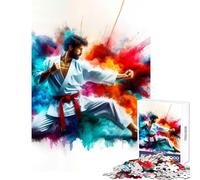 Rompecabezas de 1000 Piezas de Luchador de Karate en explosión de Color Juguetes de decoración para el hogar Gran Regalo para Juegos Juego práctico difícil y desafiante tamaño 38x26cm