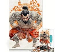 Rompecabezas de 1000 Piezas de Luchador de Sumo Tatuado para Adolescentes, Juguete Inteligente y Divertido, Corte preciso, selección de Deseos de Papá Noel 38x26cm