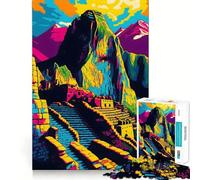 Rompecabezas de 1000 Piezas de Machu Picchu Estilo Pop Art para Adultos y Adolescentes Ideal para Relajarse, calmarse y desconectar Corte Suave Regalo conmovedor (50x75cm)