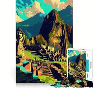 Rompecabezas de 1000 Piezas de Machu Picchu, la Maravilla de Perú, para Adolescentes Juguete para ejercitar la Mente Juego Relajante Corte Premium (38x26cm)