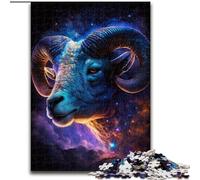 Rompecabezas de 1000 Piezas de Madera Aries Cósmico, Nivel Principiante, Ideal para cumpleaños y Regalos Festivos, 50x75cm, Actividad para Adultos y familias, Regalo de decoración para el hogar