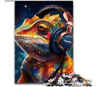 Rompecabezas de 1000 Piezas de Madera Art Chameleon, tamaño 50x75cm, Ideal para Adolescentes y coleccionistas, Regalo de Viaje, Actividad Familiar.
