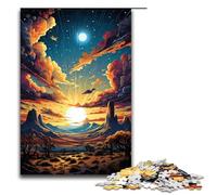 Rompecabezas de 1000 Piezas de Madera con Atardecer psicodélico en el Desierto Ideal para niños interacción Entre Padres e Hijos 75 x 50 cm