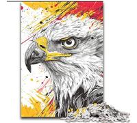 Rompecabezas de 1000 Piezas de Madera con Cabeza de águila Colorida, Ideal para Decorar el hogar o la Oficina, 50x75cm, Ideal para Decorar tu hogar o para Regalar en cumpleaños