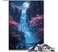 Rompecabezas de 1000 Piezas de Madera con Cascada de cerezos en Flor, Padres, Parejas y Amigos a Partir de 14 años, 50x75cm Una Divertida Actividad para Disfrutar en Familia