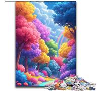 Rompecabezas de 1000 Piezas de Madera con diseño de bosques Coloridos para Adultos, Ideal para Adolescentes, 50x75cm, Ideal para Jugar en Familia