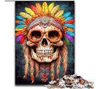 Rompecabezas de 1000 Piezas de Madera con diseño de Calavera psicodélica, Año Nuevo, Ideal para Fiestas, 50x75cm, Ideal para Adolescentes