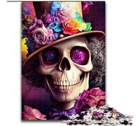 Rompecabezas de 1000 Piezas de Madera con diseño de Calavera Rosa, para Principiantes, Ideal para cumpleaños y Fiestas, 50x75cm, para Adultos y familias, decoración del hogar
