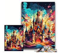 Rompecabezas de 1000 Piezas de Madera con diseño de Castillo Colorido, tamaño 50x75cm, Juego Interactivo Familiar, decoración del hogar DIY, Regalo de acertijo.