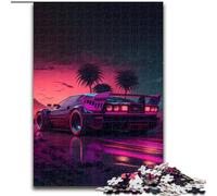 Rompecabezas de 1000 Piezas de Madera con diseño de Coche Retro de Olas, Padres, Parejas y Amigos a Partir de 14 años, 50x75cm, Ideal para una Noche de Juegos en Familia