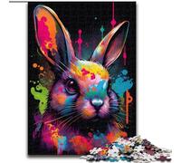 Rompecabezas de 1000 Piezas de Madera con diseño de Conejo de Pascua,Ideal para decoración del hogar y la Oficina, cumpleaños,50x75cm,Fiesta de cumpleaños para Hombres y Mujeres