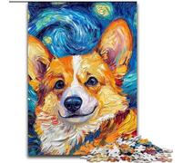 Rompecabezas de 1000 Piezas de Madera con diseño de Corgi Night Sky, Ideal para el hogar, 50x75cm, Ideal para Decorar y desafiar el Cerebro