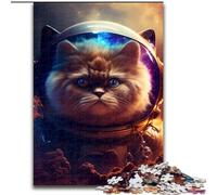 Rompecabezas de 1000 Piezas de Madera con diseño de Gato Persa Espacial, Ideal para el hogar, 50x75cm, Ideal para Decorar y desafiar el Cerebro