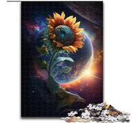Rompecabezas de 1000 Piezas de Madera con diseño de Girasol Espacial, Año Nuevo, Ideal para Fiestas de 50x75cm Juego de ingenio para Adolescentes
