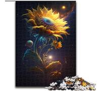 Rompecabezas de 1000 Piezas de Madera con diseño de Girasol Espacial, Año Nuevo, Ideal para Fiestas de 50x75cm Juego de ingenio para Adolescentes